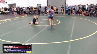 138 lbs Champ. Round 2 - Braden Evans, North Pole Wrestling Club vs Jed Davis, Juneau Youth Wrestling Club Inc.