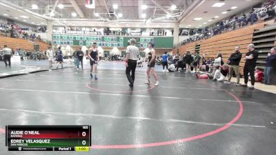 165 lbs Cons. Round 2 - Audie O`Neal, Ramona vs Edrey Velasquez, San Marcos