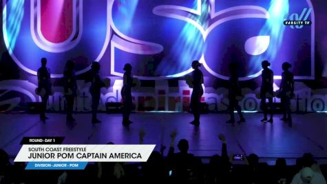 South Coast Freestyle - Junior Pom Captain America [2025 Junior - Pom Day 1] 2025 USA All Star Dance Super Nationals