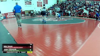 175 lbs Round 2 - Aden Strahler, Vincent Warren High School vs Ben Truax, Cuyahoga Valley Christian Academy