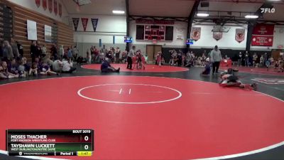 Round 2 - Moses Thacher, Fort Madison Wrestling Club vs Tayshawn Luckett, West Burlington/Notre Dame