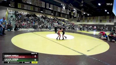 53 lbs Quarterfinal - Adrian Varela, Temecula Valley Wrestling Club vs Cayson Weber, Peterson Grapplers