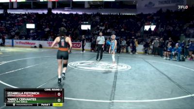 Girls 110 lbs Cons. Round 2 - Yarely Cervantes, Federal Way (Girls) vs Izzabella Fistonich, Graham-Kapowsin (Girls)