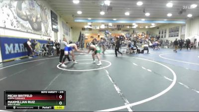 215 lbs Cons. Round 3 - Maximillian Ruiz, Brea Olinda vs Micah Britfeld, North Torrance