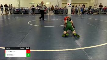70-75 lbs Round 2 - Zayden Bullins, North Carolina vs Jayko Erwin, Mitchell Youth Wrestling