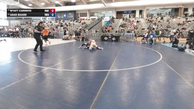 120 lbs Cons. Semis - Wyatt Carnrite, Poway RTC vs Adan Board, THE WRESTLING FACTORY OF KERN