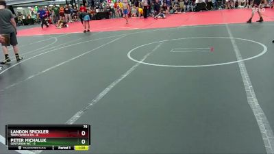 76 lbs Round 6 (10 Team) - Landon Spickler, Terps Xpress MS vs Peter Michaluk, Centurion WC