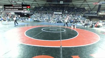Boys 2A 165 lbs Champ. Round 2 - Cole Jones Longstreet, Marysville Pilchuck vs Zayvier Olazcon, Othello