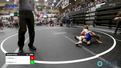 46 lbs Quarterfinal - James Wilson, Chandler Takedown Club vs Silas Boyd, Harrah Little League Wrestling