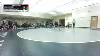 115lbs Champ. Round 2 - Maliyah Brathwaite, Spanaway Lake (Girls) vs Karalyn Cook, Mount Baker (Girls)