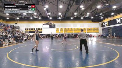 130 lbs Round Of 16 - Saphia Davis, Plum vs Tehilah Daugherty, Franklin Regional