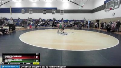 190 lbs Cons. Round 1 - Jaxon Lashbrook, Ridgeline vs Justice Chapman, Mt. Spokane