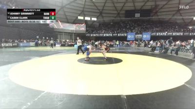 Boys 1B/2B 157 Cons. Round 2 - Johnny Grimmett, Rainier vs Casen Clark, Tonasket