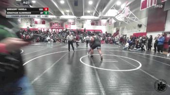285 lbs Champ. Round 2 - Gregory Varela, Los Gatos vs Jonathan Alderman, John H Pitman