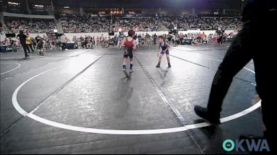 49 lbs Consi Of 16 #2 - Silas Boyd, Harrah Little League Wrestling vs Jameson Mantle, Wagoner Takedown Club