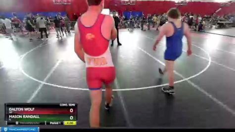 220 lbs Cons. Semi - Dalton Wolf, WI vs Mason Randall, IL