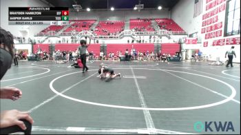 55 lbs Quarterfinal - Brayden Hamilton, Tulsa Blue T Panthers vs Jasper Earls, Tecumseh Youth Wrestling