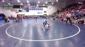 90 lbs Champ. Round 1 - Bridger Warner, Douglas Middle School vs Carson Stroud, Alliance Middle School