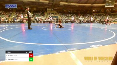 76 lbs Consi Of 32 #2 - David Harris, Toss Em Up vs Canon Russell, Wentzville Wrestling Federation