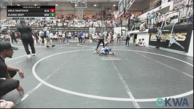 52 lbs Semifinal - Arlo Shattuck, Harrah Little League Wrestling vs Alaina Bert, Midwest City Bombers Youth Wrestling Club