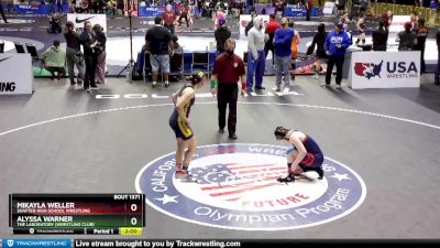 117 lbs Quarterfinal - Mikayla Weller, Shafter High School Wrestling vs Alyssa Warner, The Laboratory (Wrestling Club)