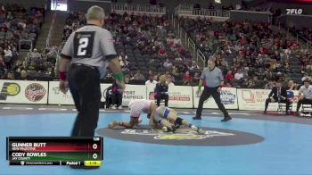 126 lbs Quarterfinal - Gunner Butt, New Palestine vs Cody Rowles, Jay County