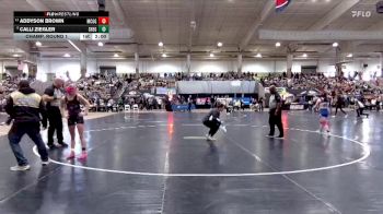 Girls 100 lbs Champ. Round 1 - Addyson Brown, McGavock High School vs Calli Ziegler, Shelbyville Central High School