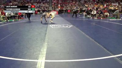 1A-126 lbs Semifinal - Hayden Schwab, Don Bosco vs Jack Border, Hinton