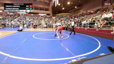 100 lbs Quarterfinal - Emalea Campbell, Springdale Elite Wrestling Club vs Hannah Bryson, Honey Badger Wrestling Club