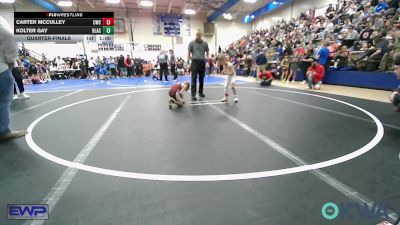 46 lbs Quarterfinal - Carter Mcculley, Claremore Wrestling Club vs Kolter Gay, Blackwell Wrestling Club