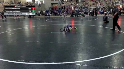 60 lbs Champ. Round 1 - Callan Blocker, Forrest Youth Wrestling vs Hayes Krueger, Wildcats Wrestling Club