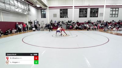 150 lbs Consi Of 8 #1 - Bhuvan Bhadra, Baylor School vs Luke Hogan, Athens Christian