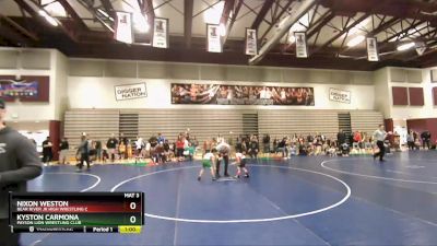 58 lbs Cons. Round 1 - Nixon Weston, Bear River Jr High Wrestling C vs Kyston Carmona, Payson Lion Wrestling Club