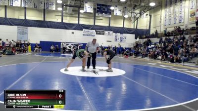 125 lbs Quarterfinal - Calin Weafer, Colony High School vs Jake Olson, Colony High School