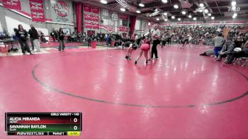 145 lbs Champ. Round 2 - Savannah Baylon, SLAM vs Alicia Miranda, Hemet