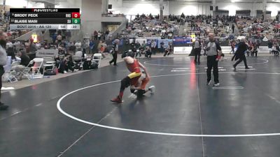 AA 120 lbs Cons. Round 3 - Blaise Masi, Summit High School vs Brody Peck, Ravenwood High School