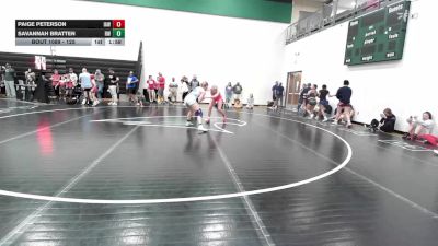 125 lbs Quarterfinal - Paige Peterson, Immortal Athletics Wrestling vs Savannah Bratten, Rogue Warrior