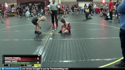 70 lbs Semis & 1st Wrestleback (8 Team) - Dakota Powell, Backyard Brawlers vs Berek Davis, Contenders Wrestling Academy Blue