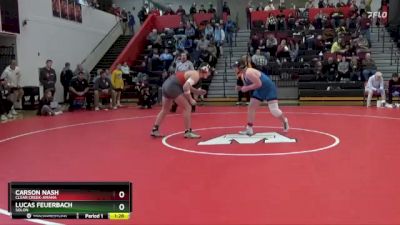 215 lbs Semifinal - Lucas Feuerbach, Solon vs Carson Nash, Clear Creek-Amana