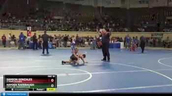 60 lbs Cons. Round 4 - Hayden Radebaugh, Little Axe Takedown Club vs Samson Gonzales, U TOWN HAMMERS