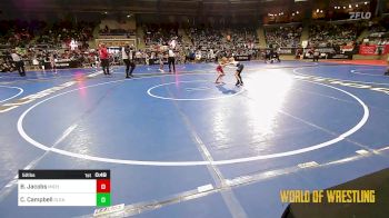 52 lbs Round Of 32 - Brady Jacobs, Michigan West vs Chattan Campbell, Clearwater Youth Wrestling Club