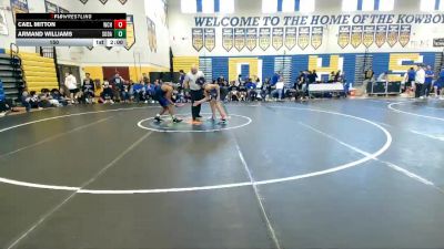 150 lbs Finals (8 Team) - Cael Mitton, Wellington Community Hs vs Armand Williams, South Dade