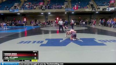 184 lbs Champ. Round 1 - Nawab Singh, Schreiner University vs Cael Mclaren, Cornell College