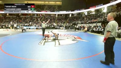 II-124 lbs Cons. Round 2 - Wyatt Rock, Duanesburg/Schoharie vs Alexander James, Horace Mann School