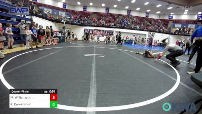 92 lbs Quarterfinal - Micah Williams, Carl Albert vs Kayden Carver, Deer Creek Wrestling Club