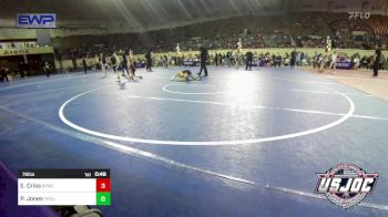 76 lbs Consi Of 8 #2 - Ezra Criss, Spartan Mat Club vs Paisley Jones, Tecumseh Youth Wrestling