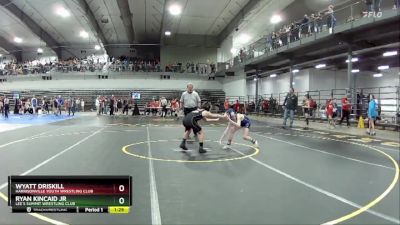 90 lbs Champ. Round 1 - Ryan Kincaid Jr, Lee`s Summit Wrestling Club vs Wyatt Driskill, Harrisonville Youth Wrestling Club