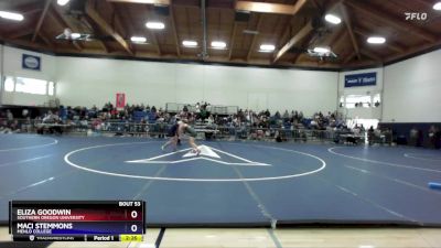 138 lbs Quarterfinal - Maci Stemmons, Menlo College vs Eliza Goodwin, Southern Oregon University