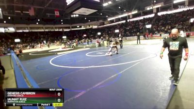 Girls 100 lbs Cons. Round 3 - Iaunny Ruiz, Hermiston (Girls) vs Genesis Cambron, Hanford (Girls)