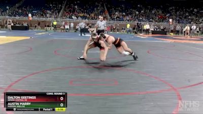 D4-150 lbs Cons. Round 3 - Dalton Geetings, Benzie Central HS vs Austin Marry, Hudson Area HS